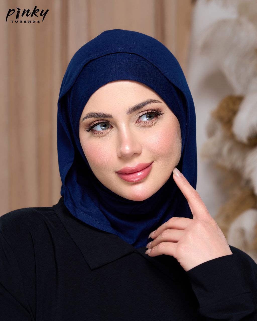 طباقية هودي حجاب قطن من Pinky Turbans – قطعتان متصلتان PKY-27-6