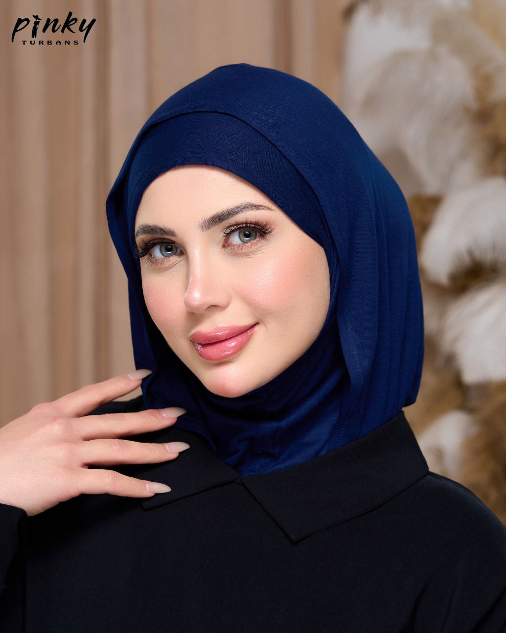 طباقية هودي حجاب قطن من Pinky Turbans – قطعتان متصلتان PKY-27-6
