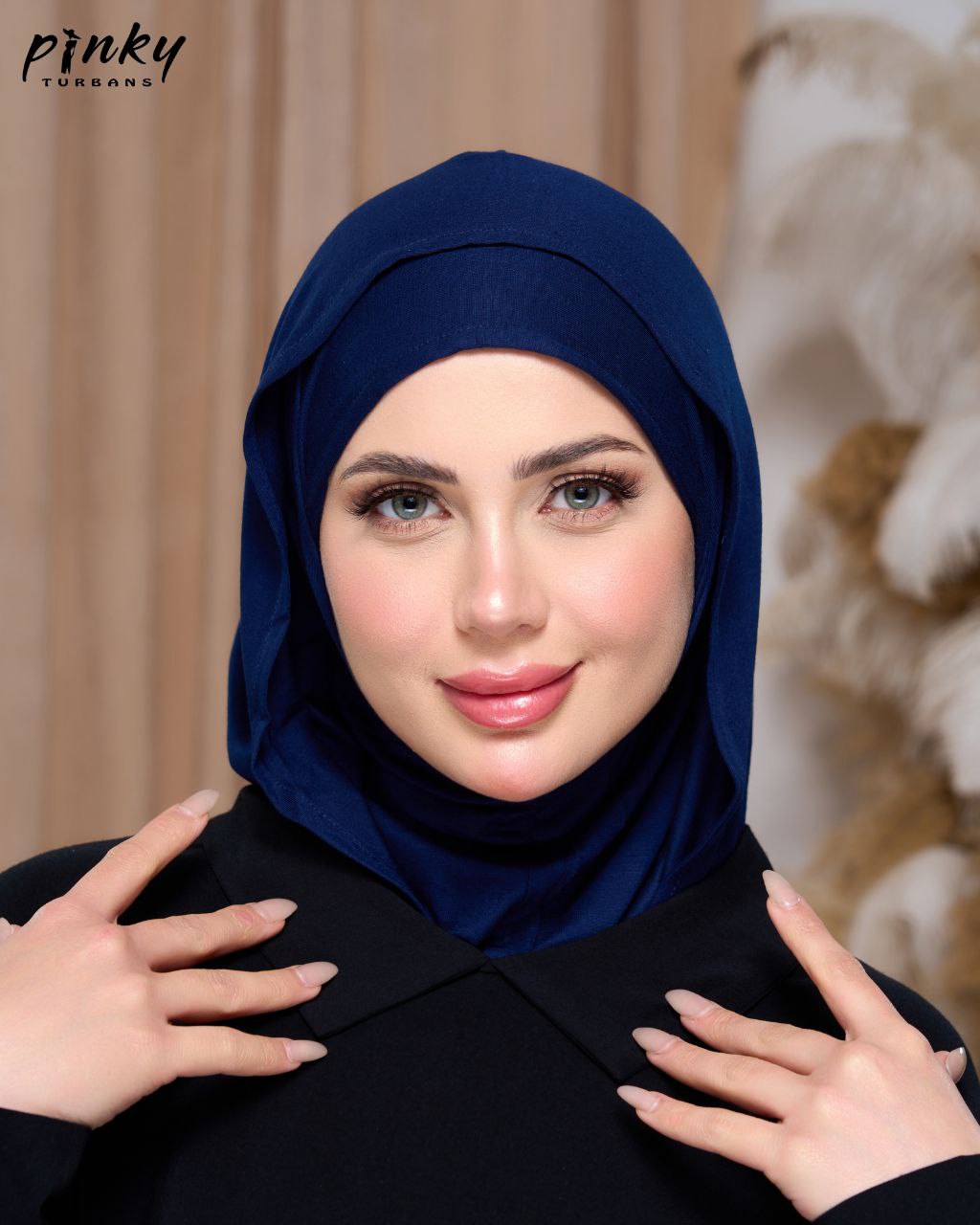 طباقية هودي حجاب قطن من Pinky Turbans – قطعتان متصلتان PKY-27-6