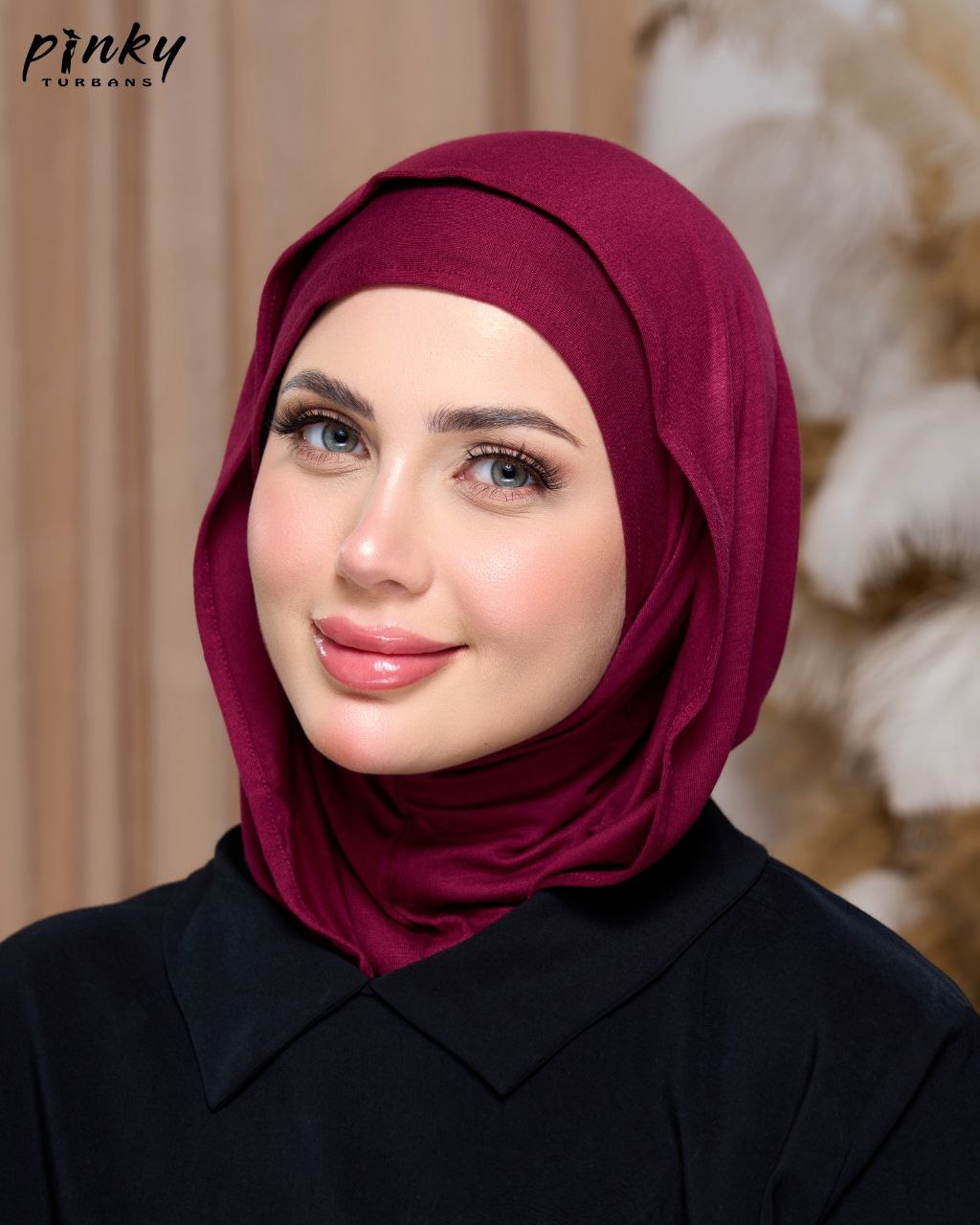 طباقية هودي حجاب قطن من Pinky Turbans – قطعتان متصلتان PKY-27-7
