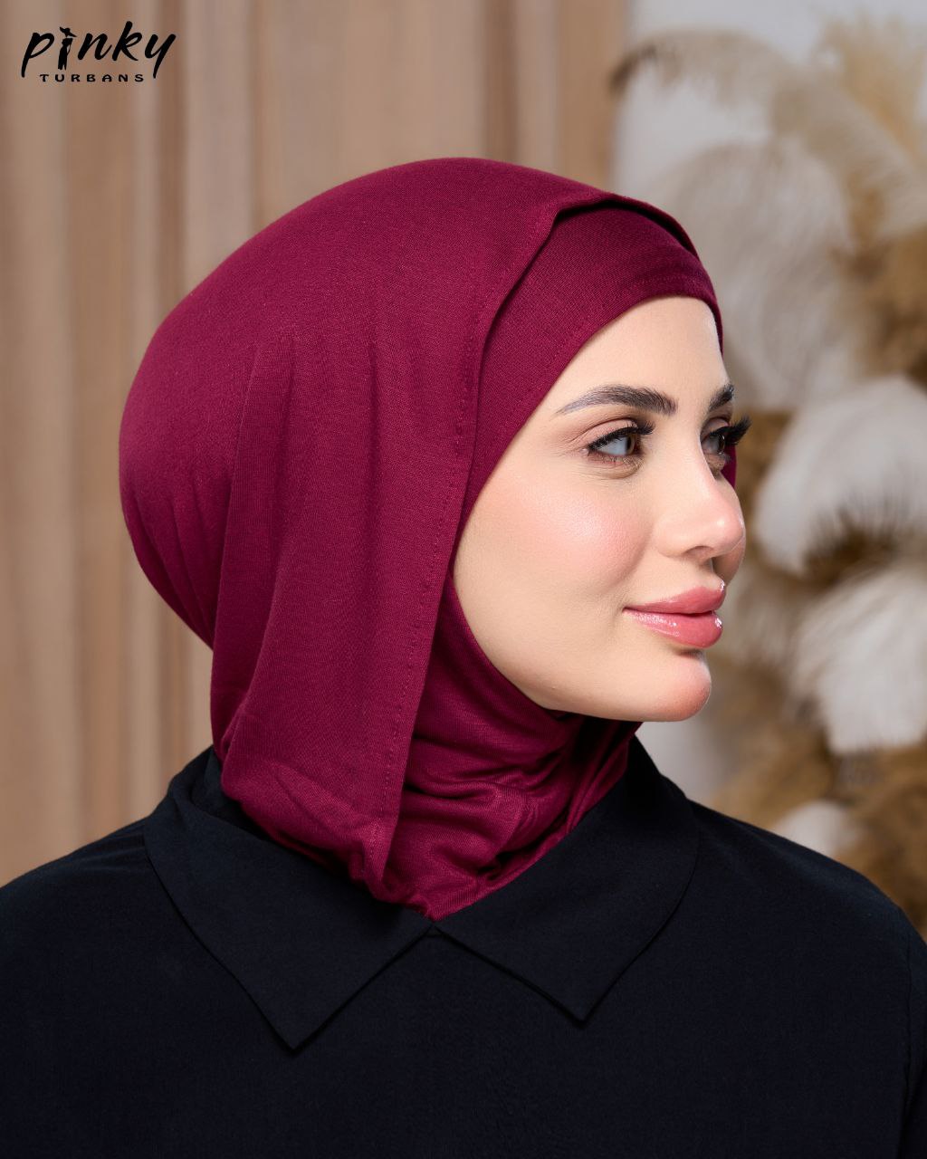 طباقية هودي حجاب قطن من Pinky Turbans – قطعتان متصلتان PKY-27-7