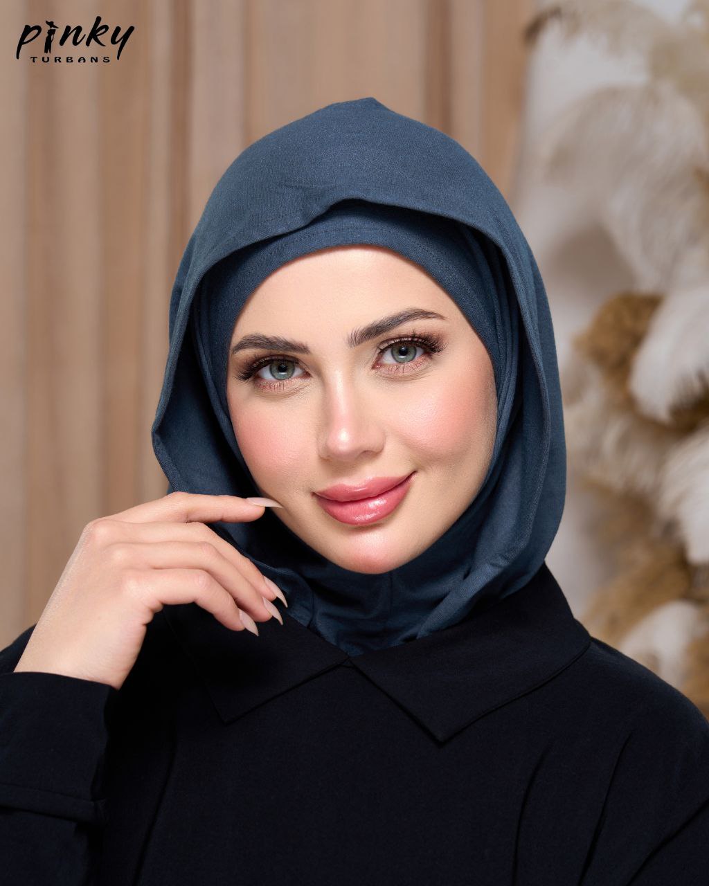 طباقية هودي حجاب قطن من Pinky Turbans – قطعتان متصلتان PKY-27-8