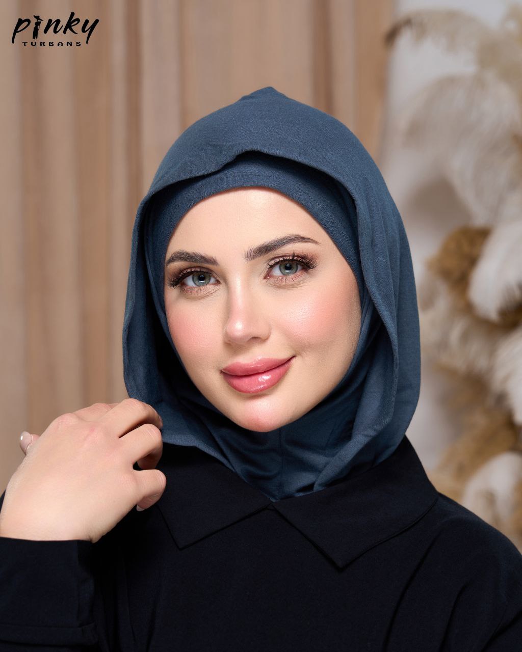 طباقية هودي حجاب قطن من Pinky Turbans – قطعتان متصلتان PKY-27-8