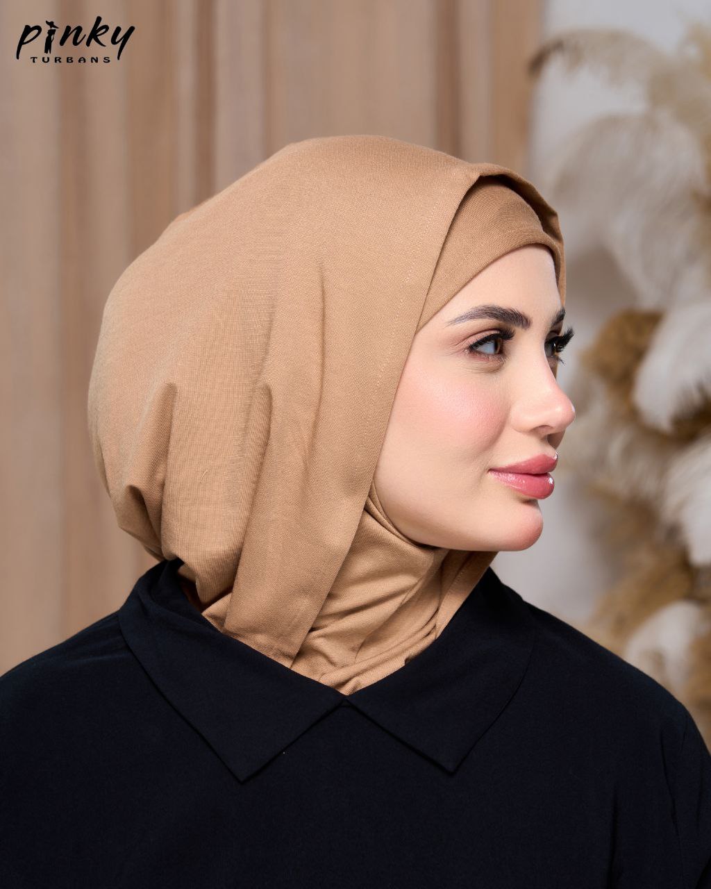 طباقية هودي حجاب قطن من Pinky Turbans – قطعتان متصلتان PKY-27-10