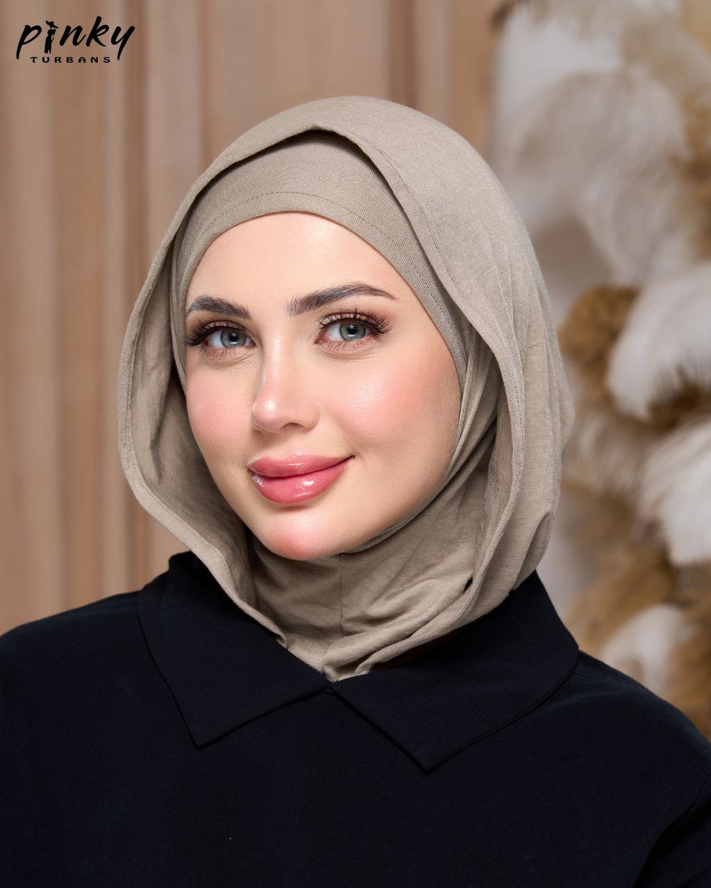 طباقية هودي حجاب قطن من Pinky Turbans – قطعتان متصلتان PKY-27-11