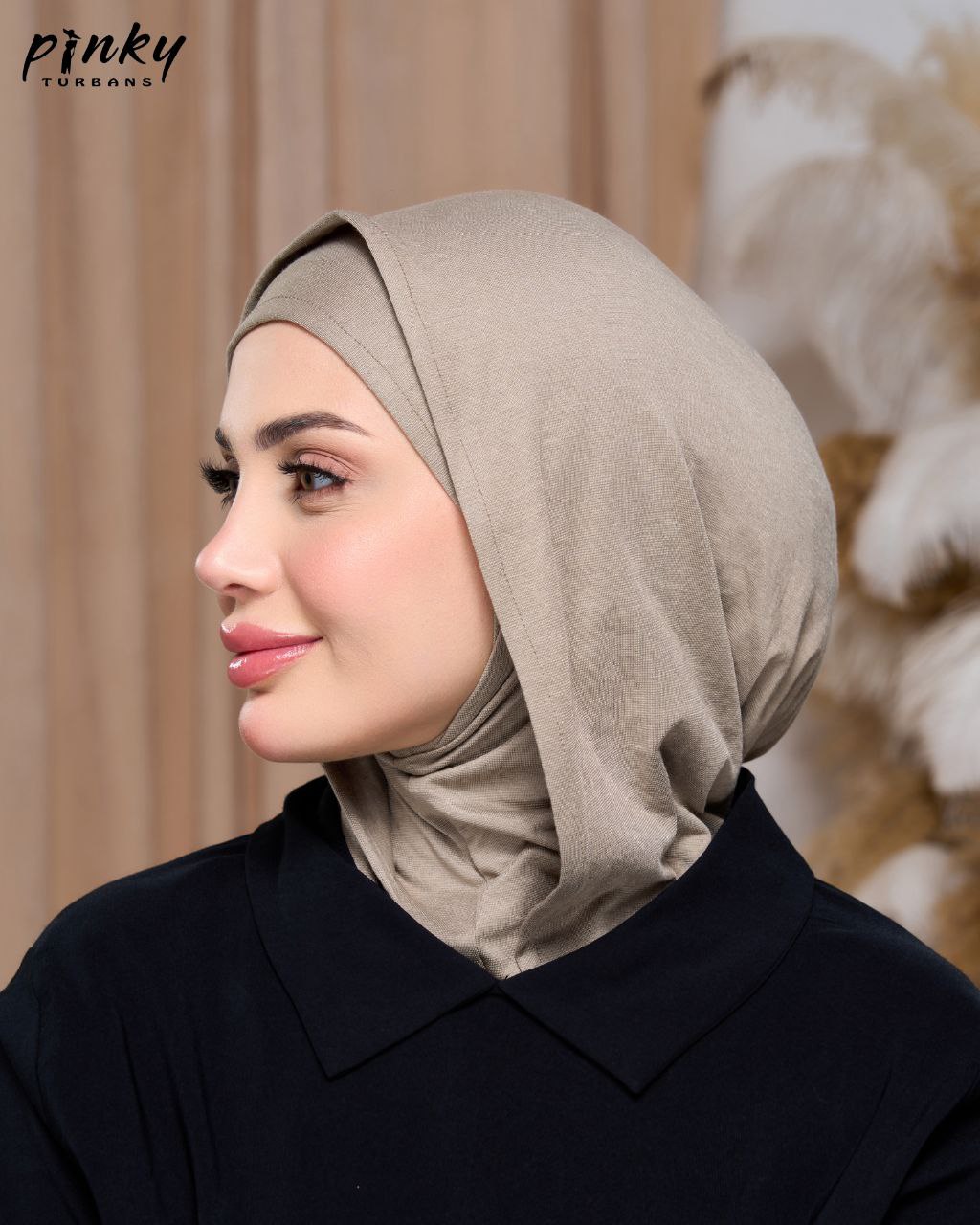 طباقية هودي حجاب قطن من Pinky Turbans – قطعتان متصلتان PKY-27-11
