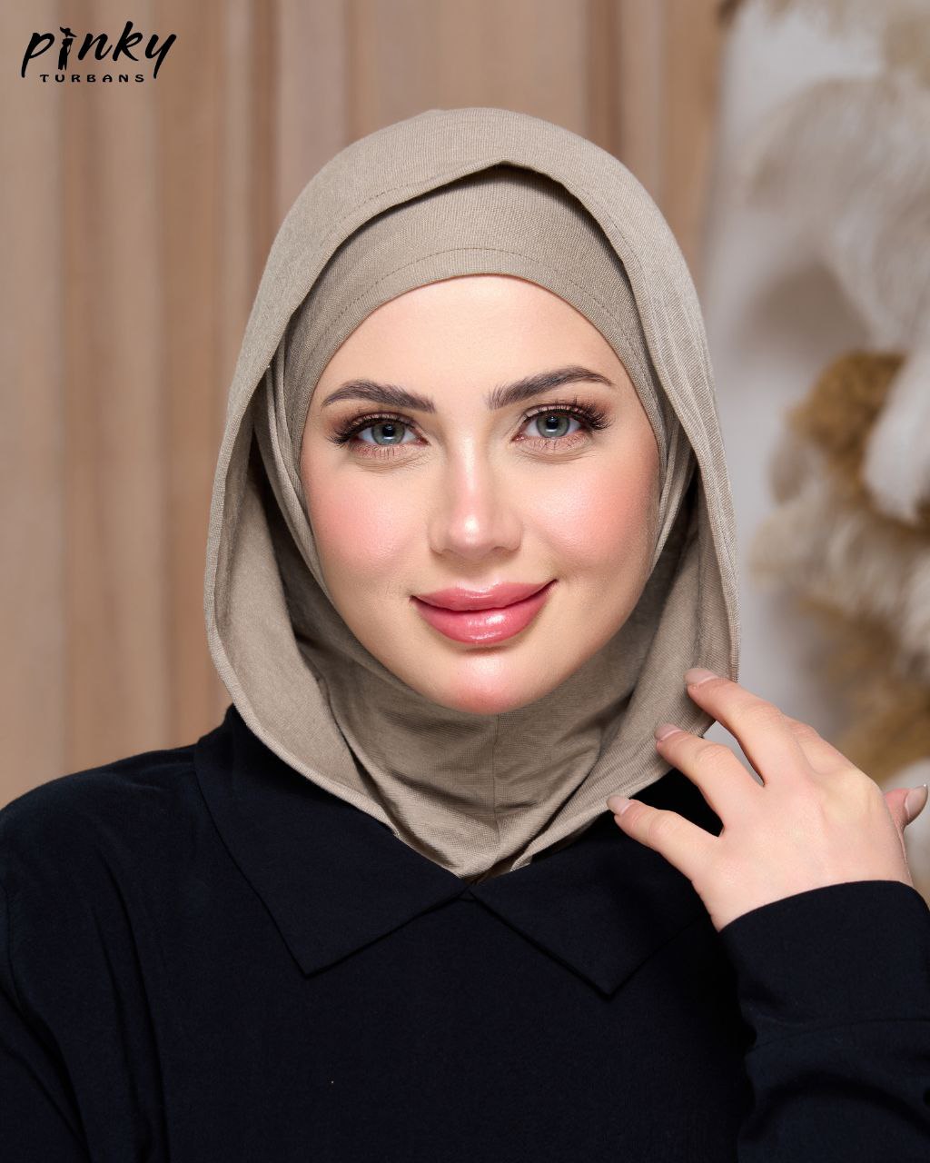 طباقية هودي حجاب قطن من Pinky Turbans – قطعتان متصلتان PKY-27-11