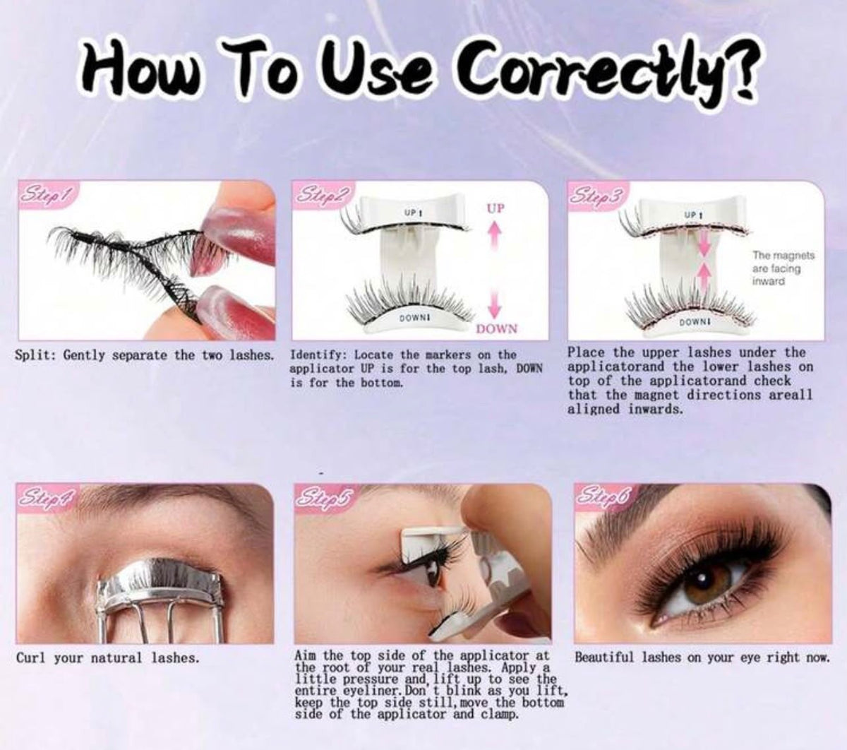 طقم رموش مغناطيسية CC Curl زوج واحد مع أداة تركيب ومرآة مدمجة – بدون غراء، قابلة لإعادة الاستخدام، مظهر طبيعي ثلاثي الأبعاد  Y1106