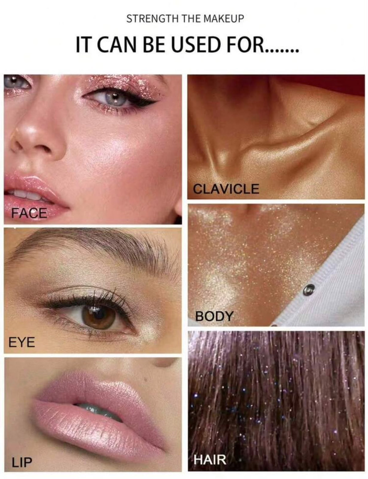 هايلايتر HANDAIYAN  بودرة مع إسفنجة مدمجة - تبريز وإضاءة طبيعية للوجه والجسم - وردي Fairy Pink 02