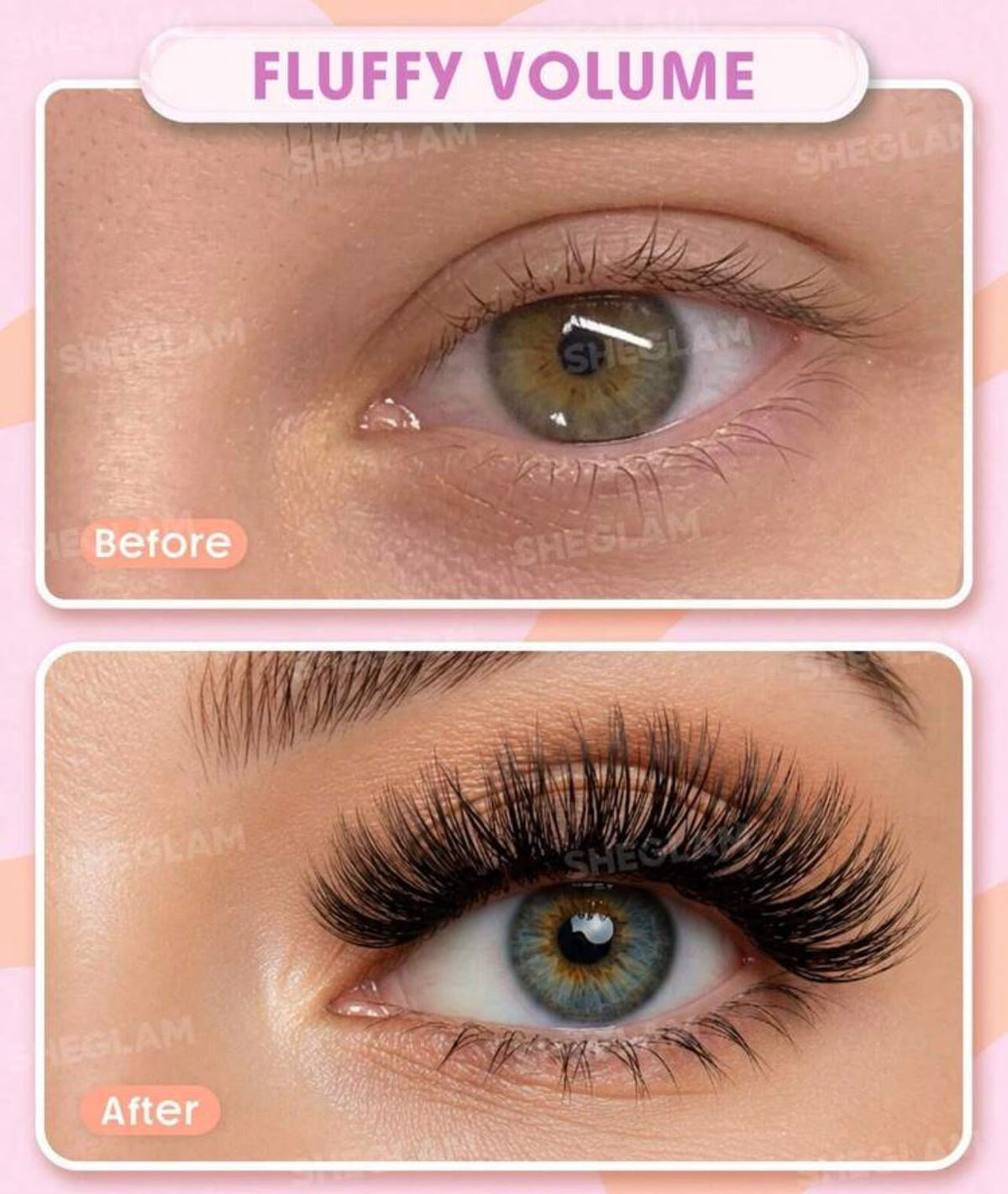 رموش SHEGLAM Flutter Flirt شريط كامل بكثافة عالية – 6 أزواج Y1115