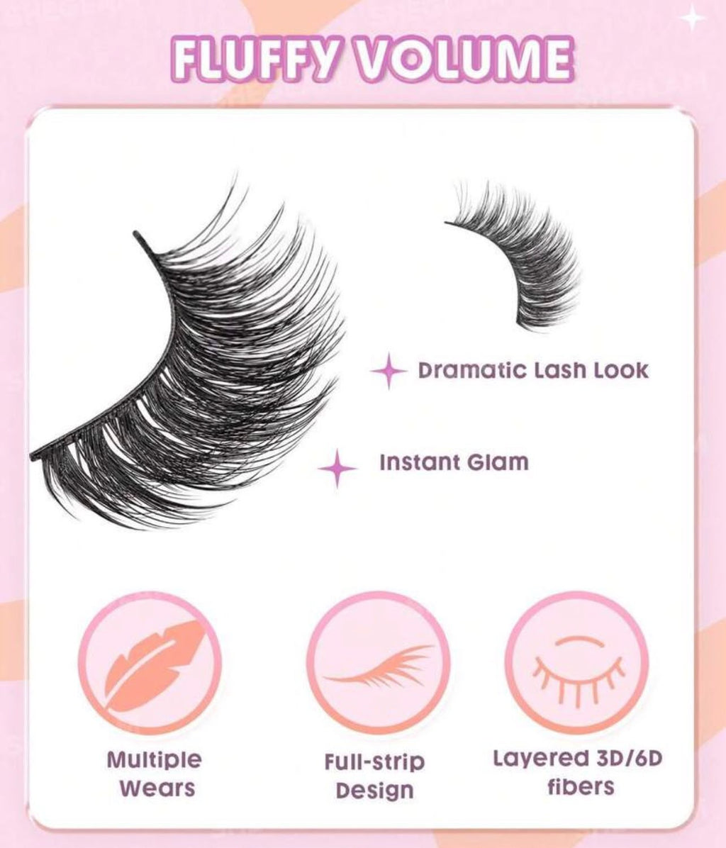 رموش SHEGLAM Flutter Flirt شريط كامل بكثافة عالية – 6 أزواج Y1115