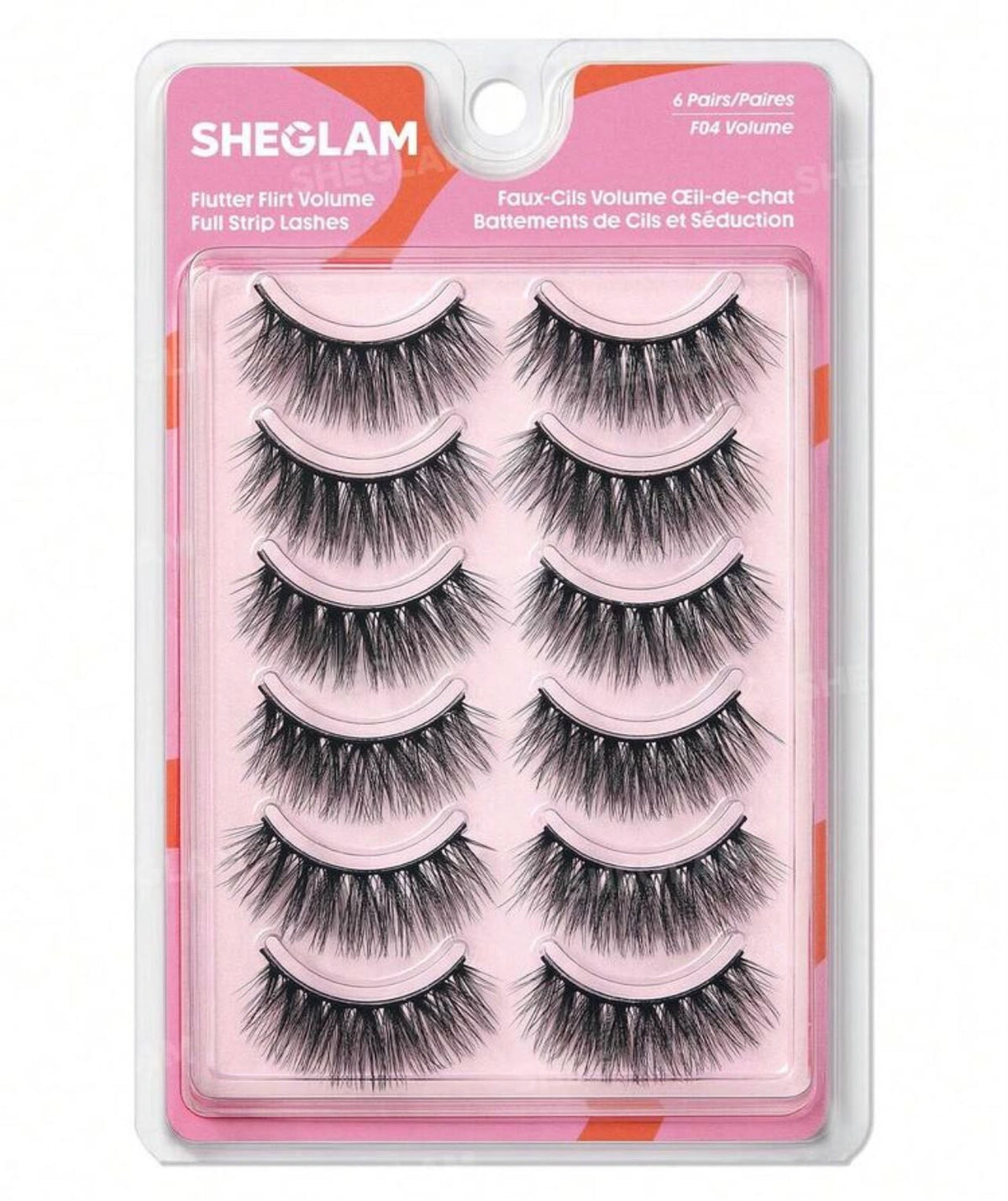 رموش SHEGLAM Flutter Flirt شريط كامل بكثافة عالية – 6 أزواج Y1115