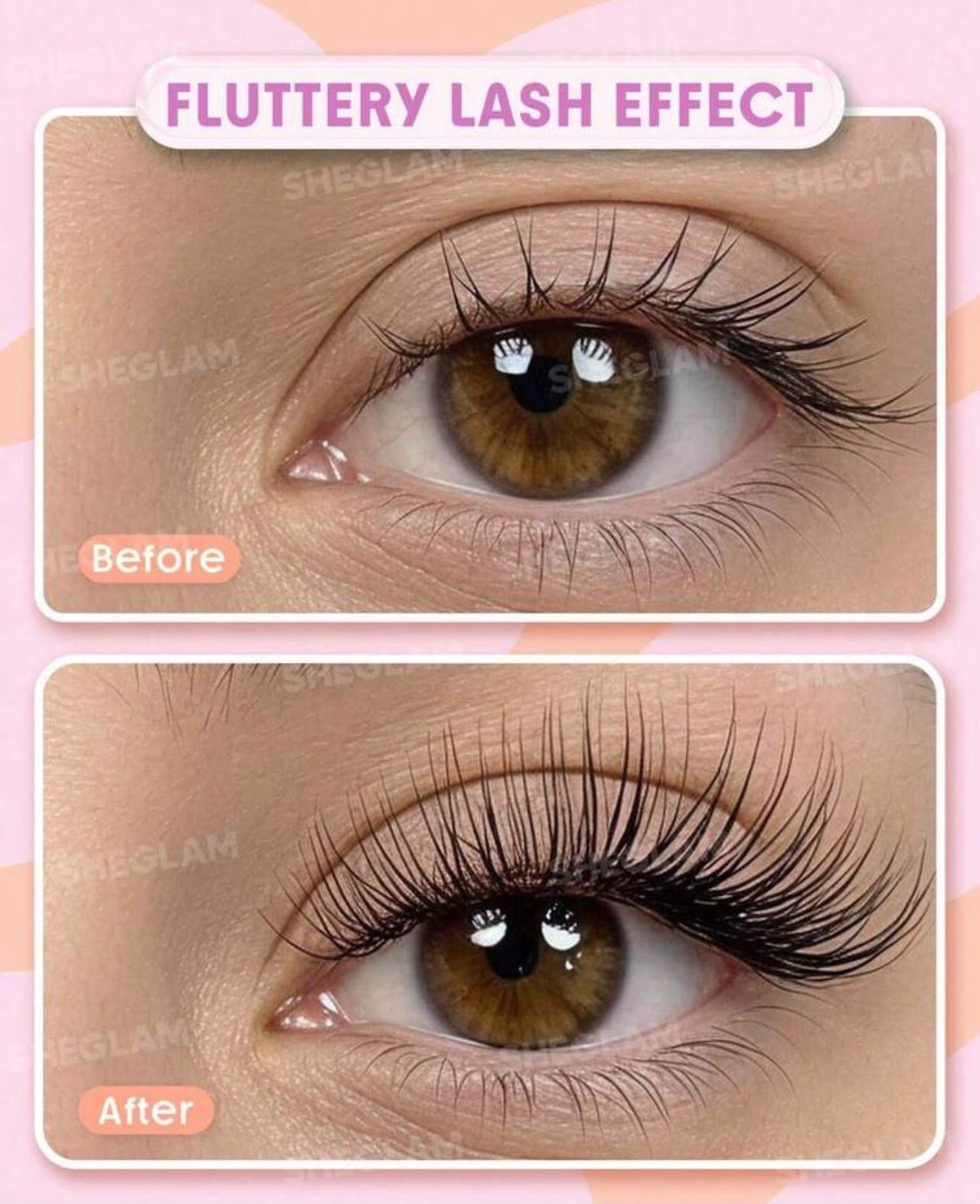 رموش SHEGLAM Flutter Flirt شريط كامل بإطلالة طبيعية – 6 أزواج Y1116