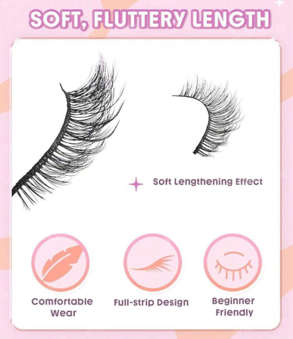 رموش SHEGLAM Flutter Flirt شريط كامل بإطلالة طبيعية – 6 أزواج Y1116