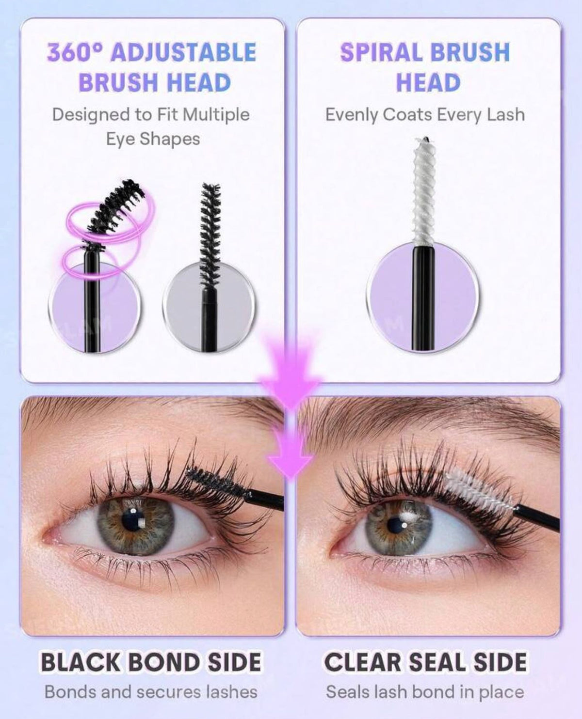 لاصق ومثبت الرموش SHEGLAM Flex Bond & Seal 2-in-1 – مقاوم للماء وثبات طويل للرموش العنقودية والفردية