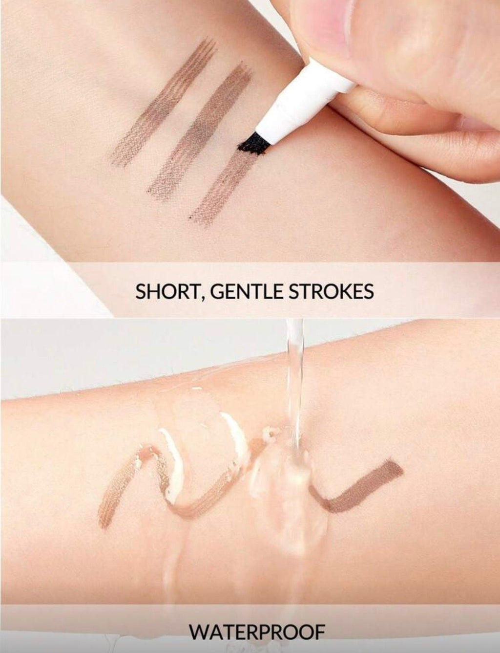 قلم حواجب سائل SHEGLAM Feather Better – بني غامق، مقاوم للماء والتلطخ