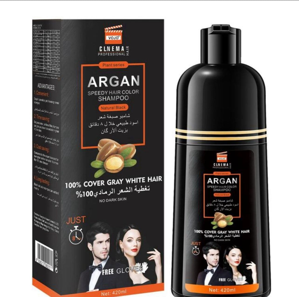 شامبو صبغة شعر بزيت الارجان اسود فى 10 دقائق