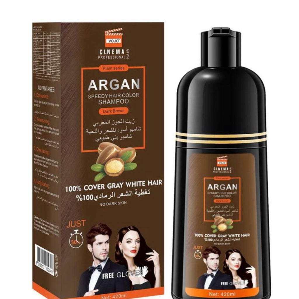 شامبو صبغة شعر بزيت الارجان بنى غامق فى 20 دقائق