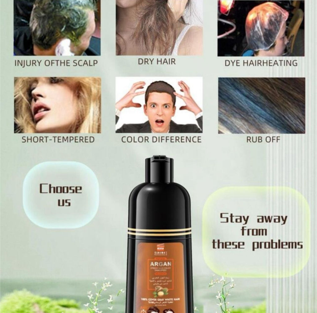 شامبو صبغة شعر بزيت الارجان بنى طبيعى فى 20 دقائق