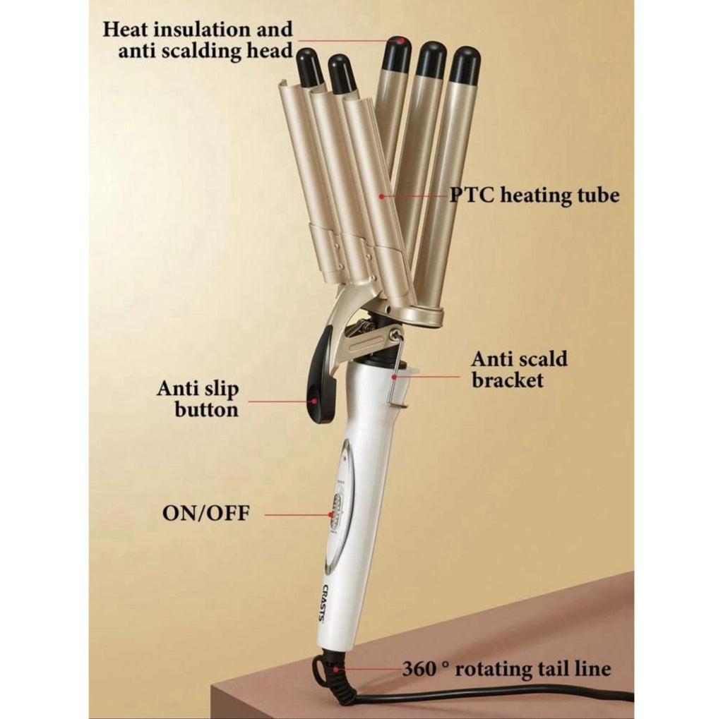 مكواة الشعر الخماسيه لتسريحات كيرلي ساحرة وجذابة