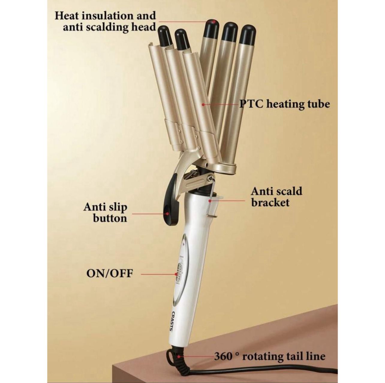 مكواة الشعر الخماسيه لتسريحات كيرلي ساحرة وجذابة