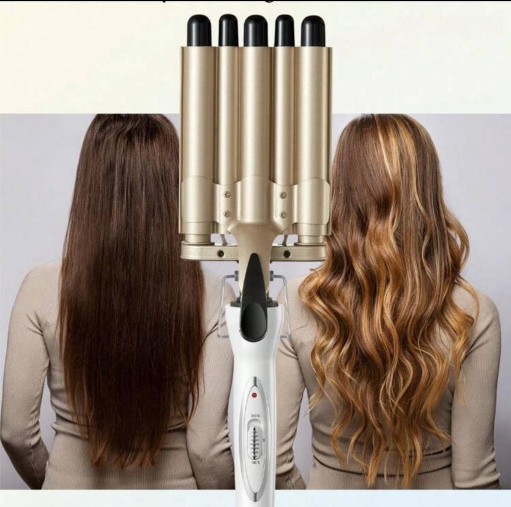 مكواة الشعر الخماسيه لتسريحات كيرلي ساحرة وجذابة