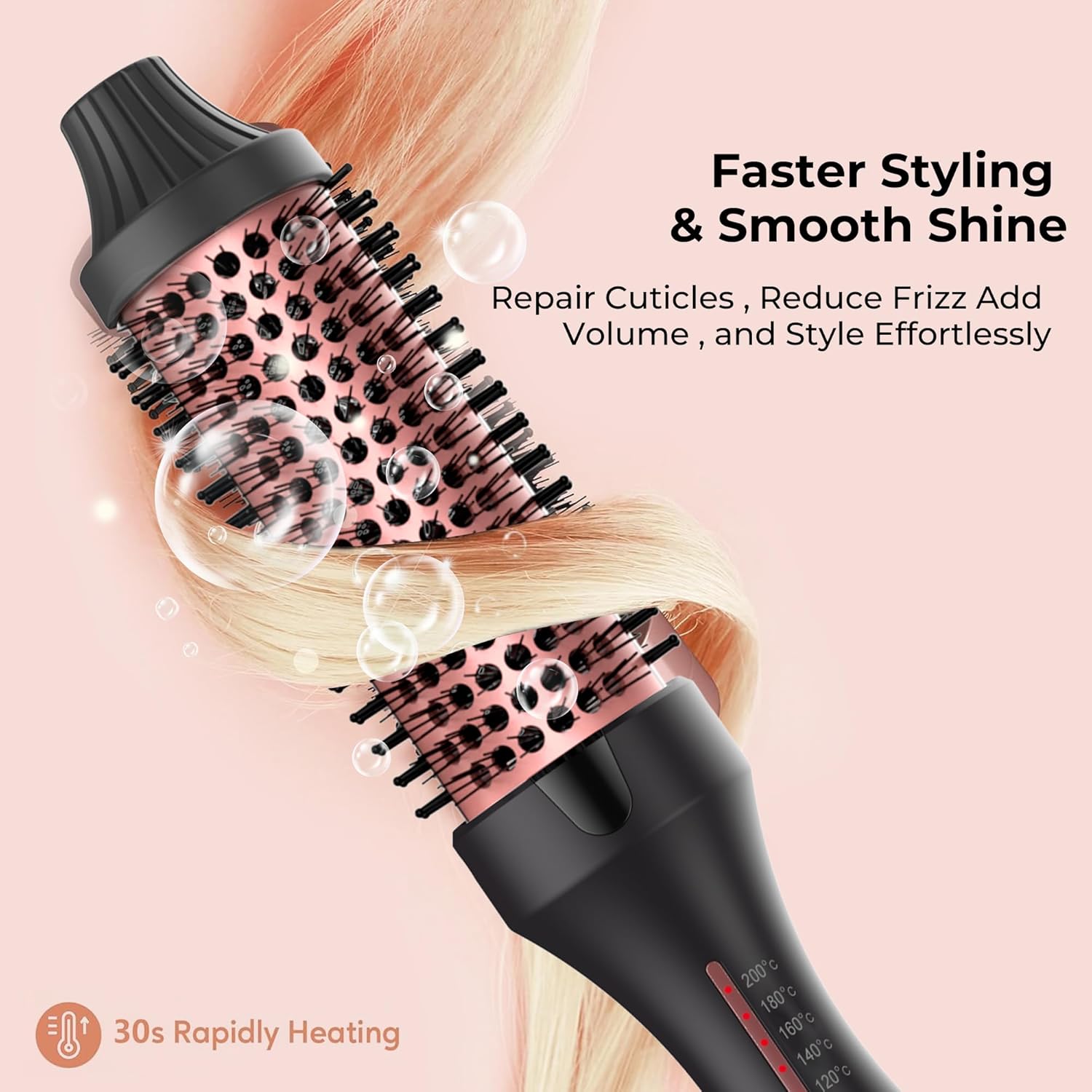 فرشاة حرارية Atopskins 38 مم - فرشاة تصفيف حرارية مع سيراميك وتورمالين أيوني