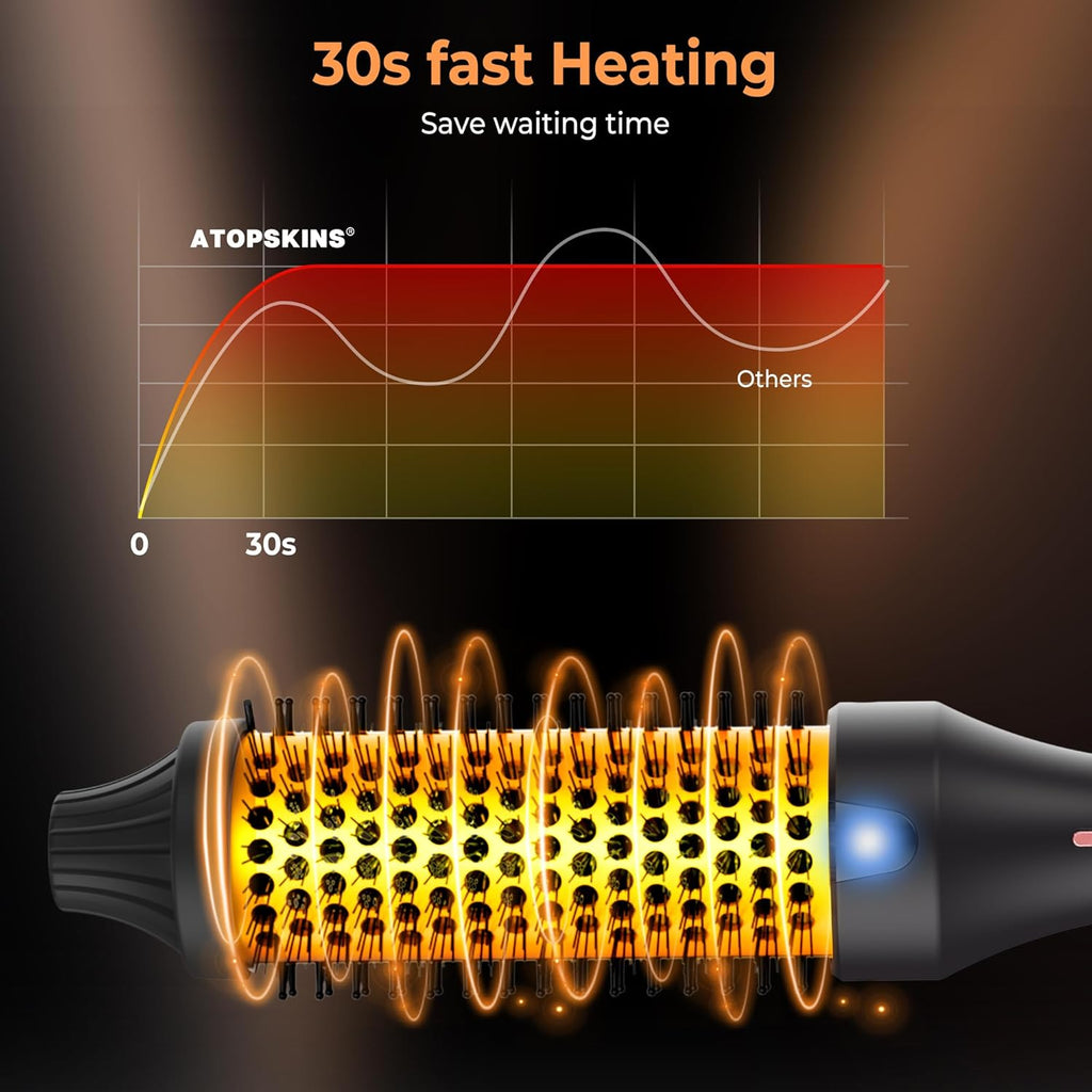 فرشاة حرارية Atopskins 38 مم - فرشاة تصفيف حرارية مع سيراميك وتورمالين أيوني