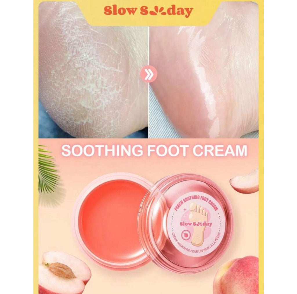 كريم ترطيب وتهدئة للقدمين بخلاصة الخوخ من SlowSunday – نعومة وانتعاش يدومان