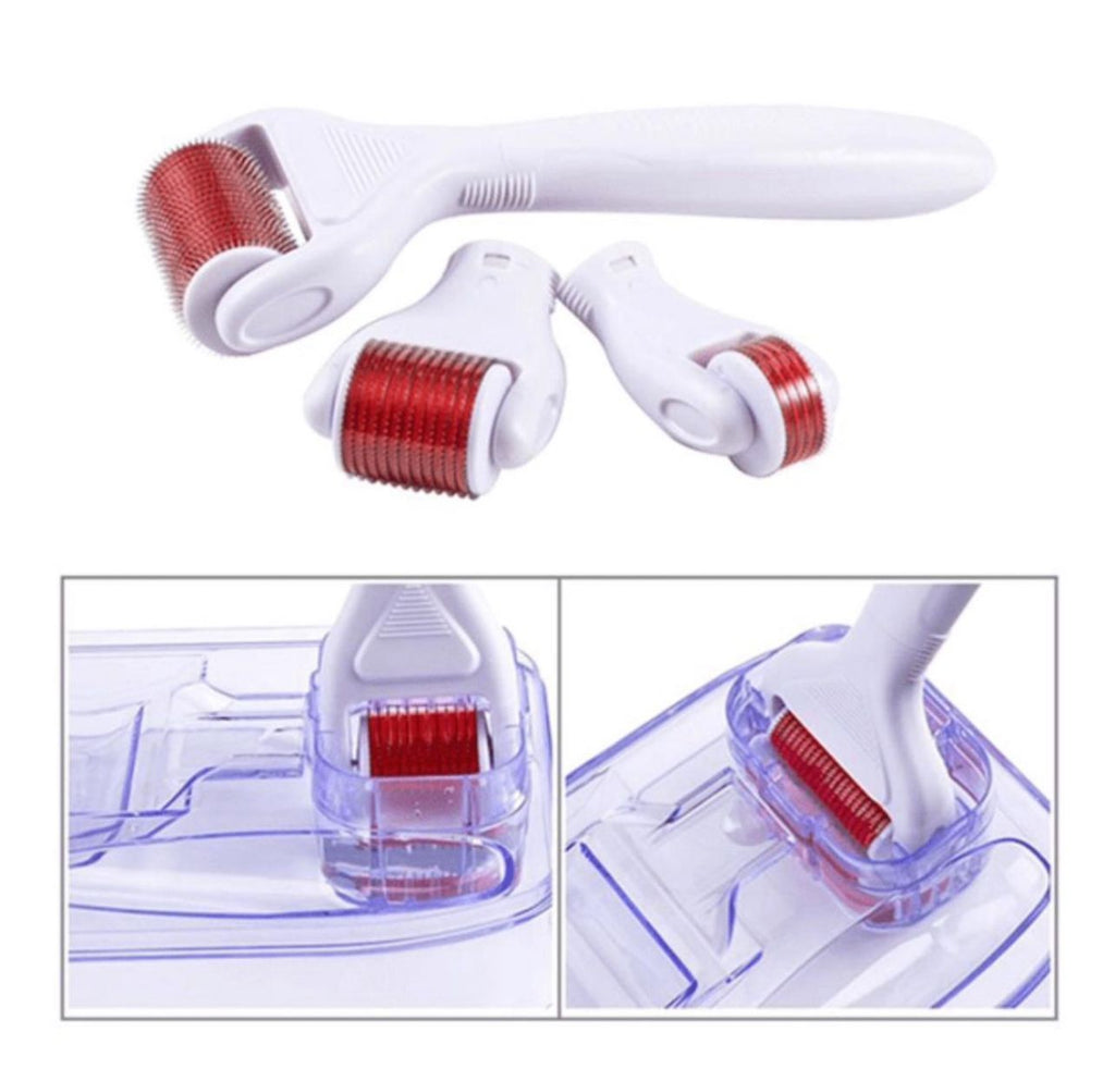 مجموعة ديرما رولر 4 في 1 للعناية بالبشرة - تجديد البشرة وتحفيز الكولاجين