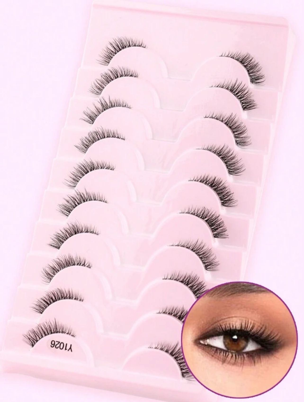 رموش طرفيه خفيفه الوزن 10 أزواج Y1026