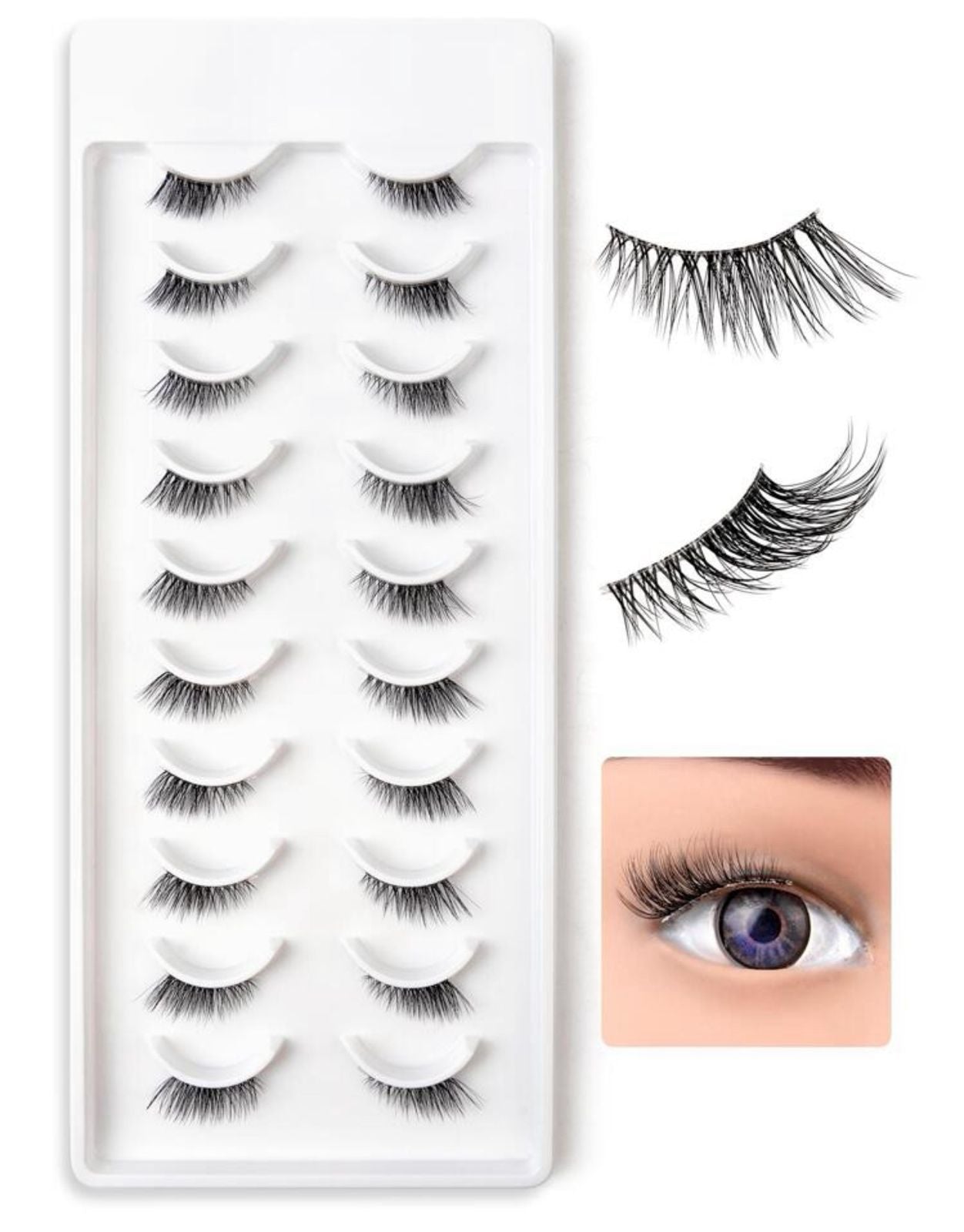 رموش طرفيه خفيفه الوزن 10 أزواج Y1029