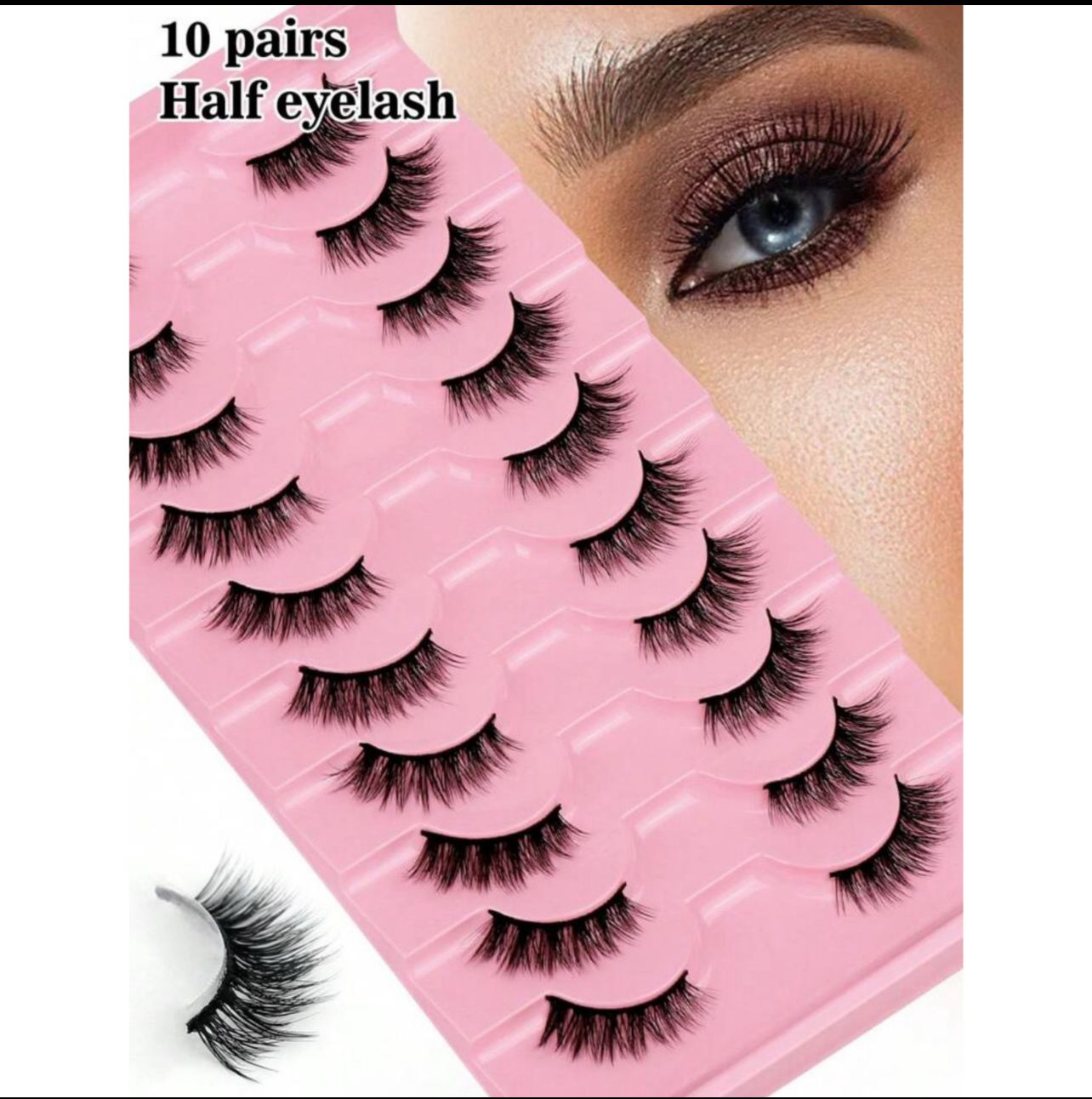 رموش نصفية بتصميم فوكسي – لمظهر عيون ساحر وطبيعي 10 أزواج Y1041