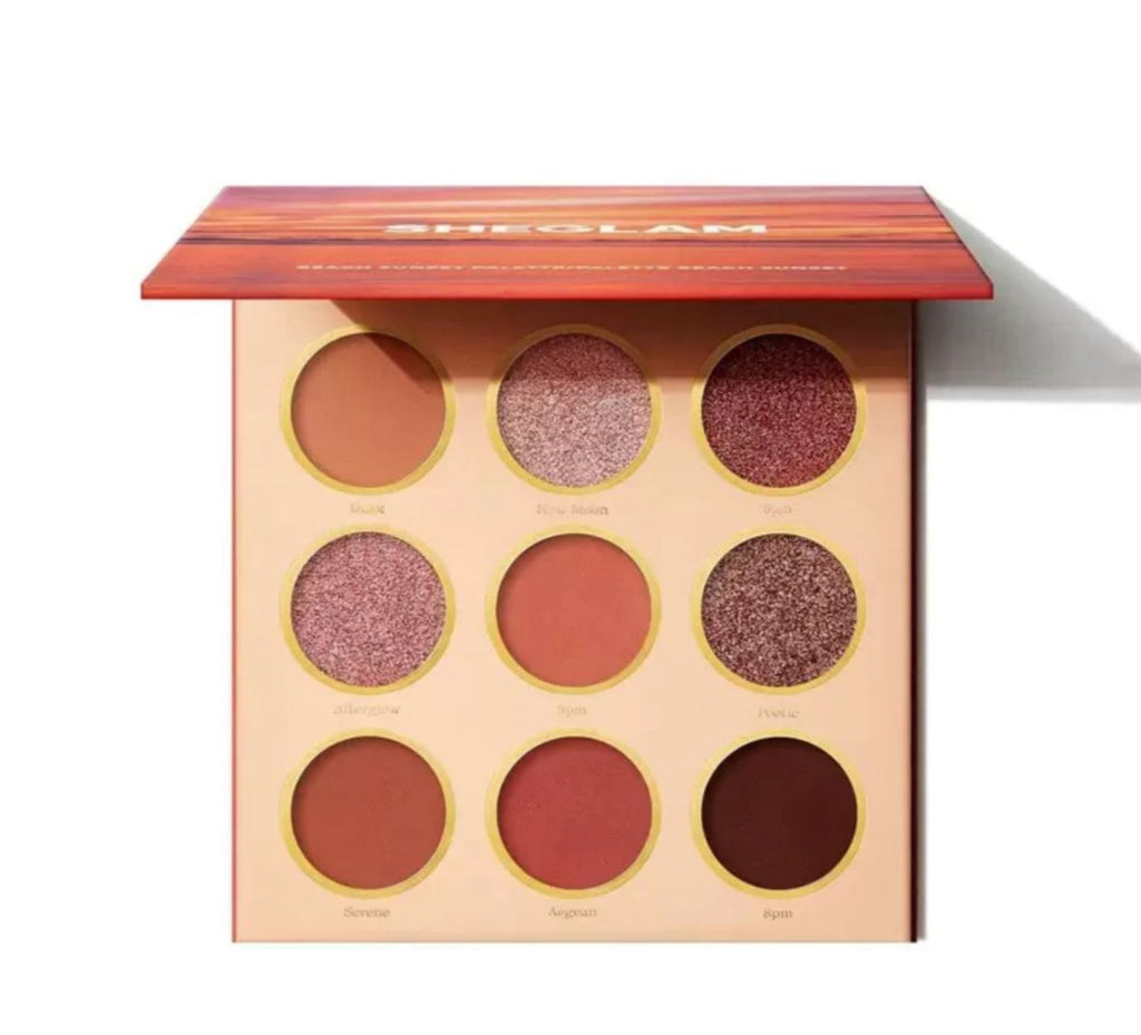 لوحة ظلال العيون SHEGLAM Beach Sunset 9 ألوان مطفية ولمعة بلمسة صيفية جذابة