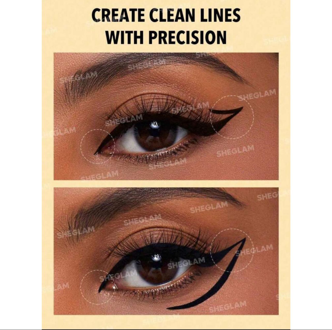 قلم ايلاينر لتحديد العيون السائل مضاد للماء باللون الأسود من شيقلام