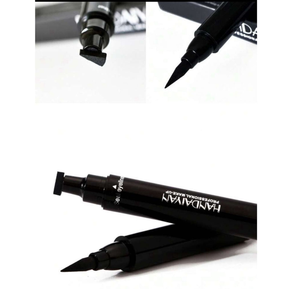 قلم تحديد عيون مزدوج الرأس - أسود، كحل سائل يدوم طويلاً