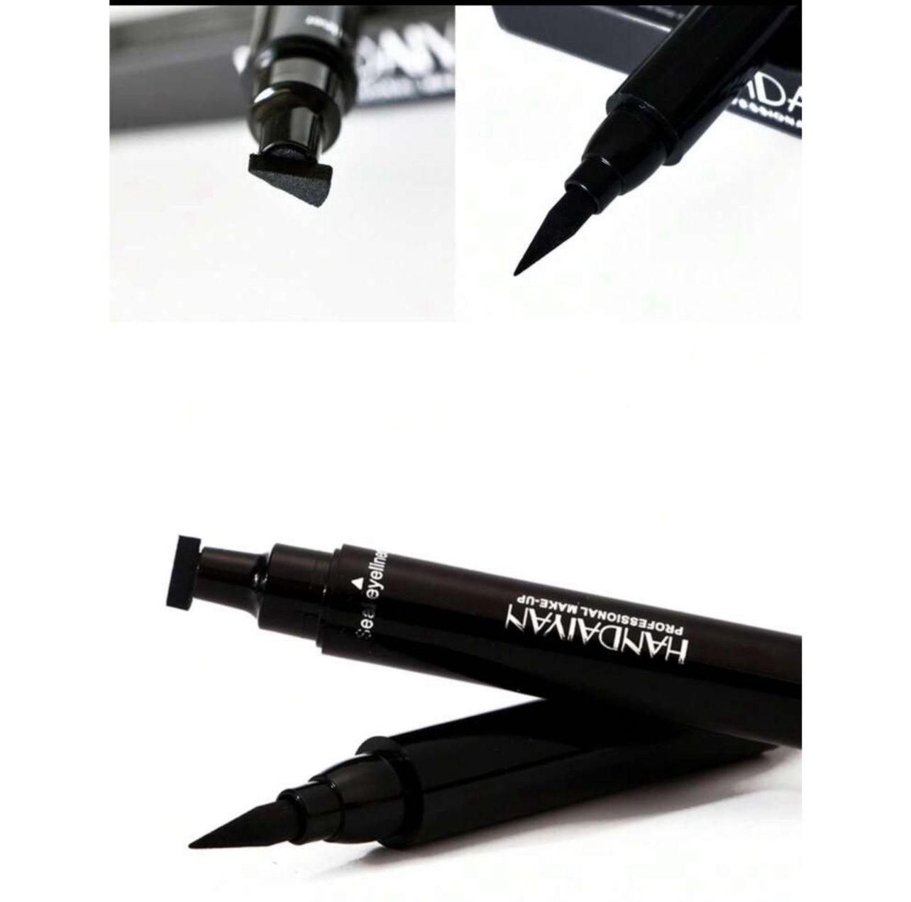 قلم تحديد عيون مزدوج الرأس - أسود، كحل سائل يدوم طويلاً