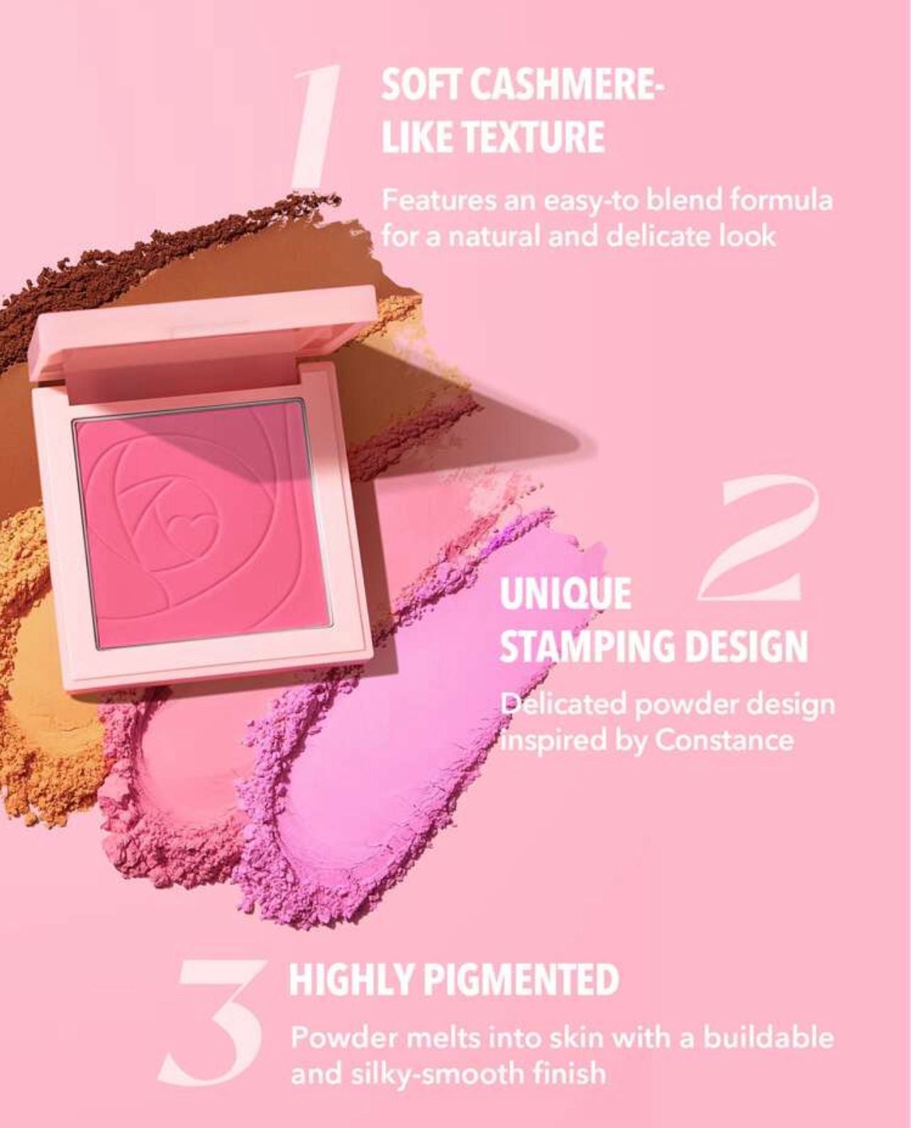 أحمر خدود بتركيبة بودرة مطفية بلمسة وردية جذابة من شيقلام