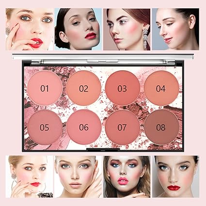 بودرة خدود MISS ROSE اللامعة 8 درجات لونية ساحرة