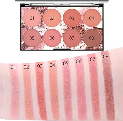 بودرة خدود MISS ROSE اللامعة 8 درجات لونية ساحرة