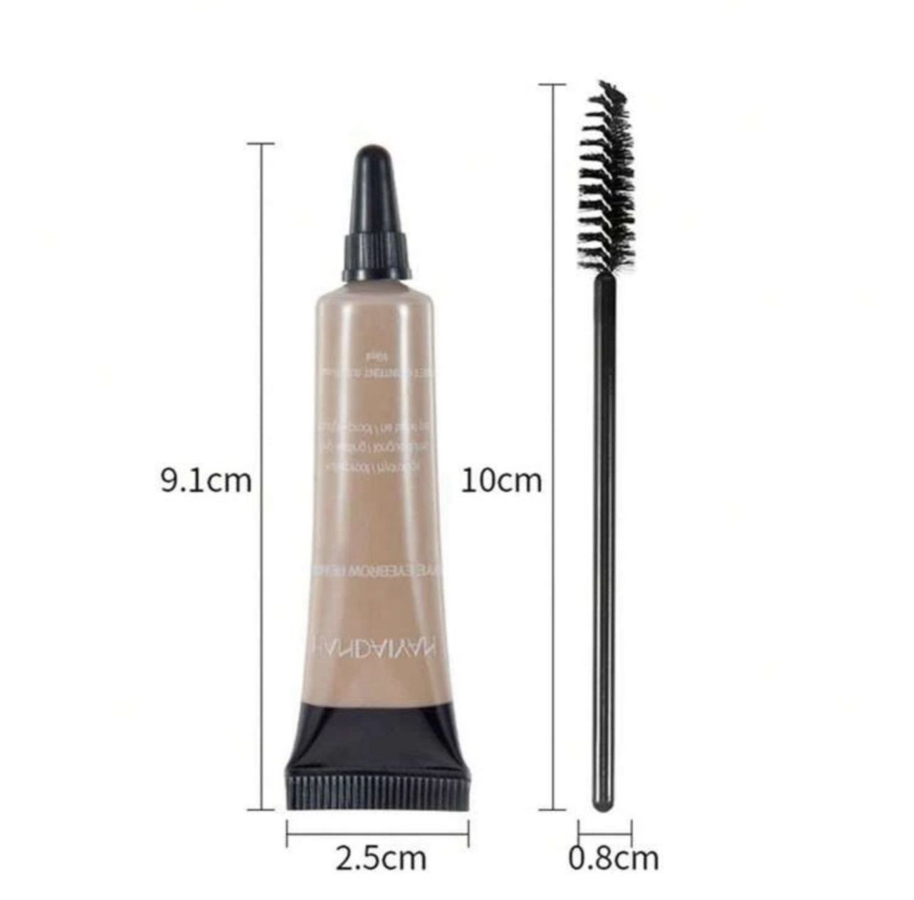 كريم حواجب سائل ثلاثي الأبعاد مقاوم للماء من HANDAIYAN يدوم طويلاً مع فرشاة اللون بنى فاتح رقم 2
