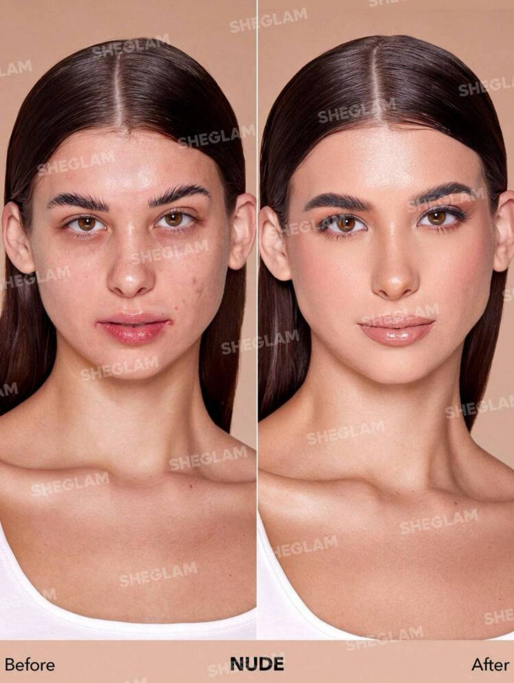 كريم أساس مرطب بلمسة نديّة وتغطية طبيعية خالية من العيوب من شيقلام NUDE