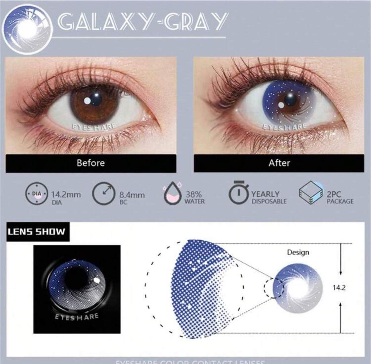 عدسات أي شير - جمال بلا حدود لعينيك رمادي جالاكسي 7