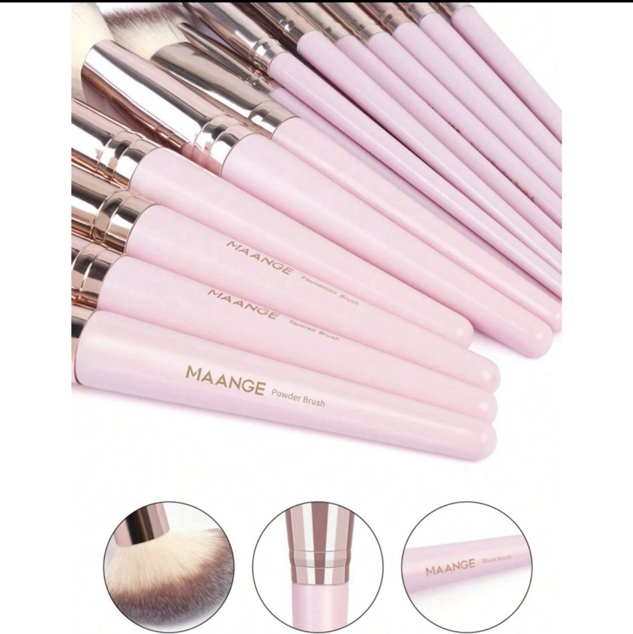 مجموعة فرش مكياج MAANGE 20 قطعة مع حقيبة تخزين مخملية - فرش ناعمة للاستخدام اليومي والسفر code no 350