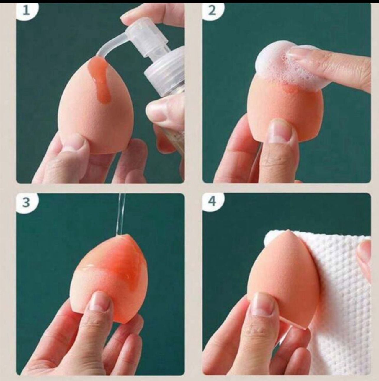 سيت بيوتي بلندر – 4 قطع مع علبة تخزين بينك