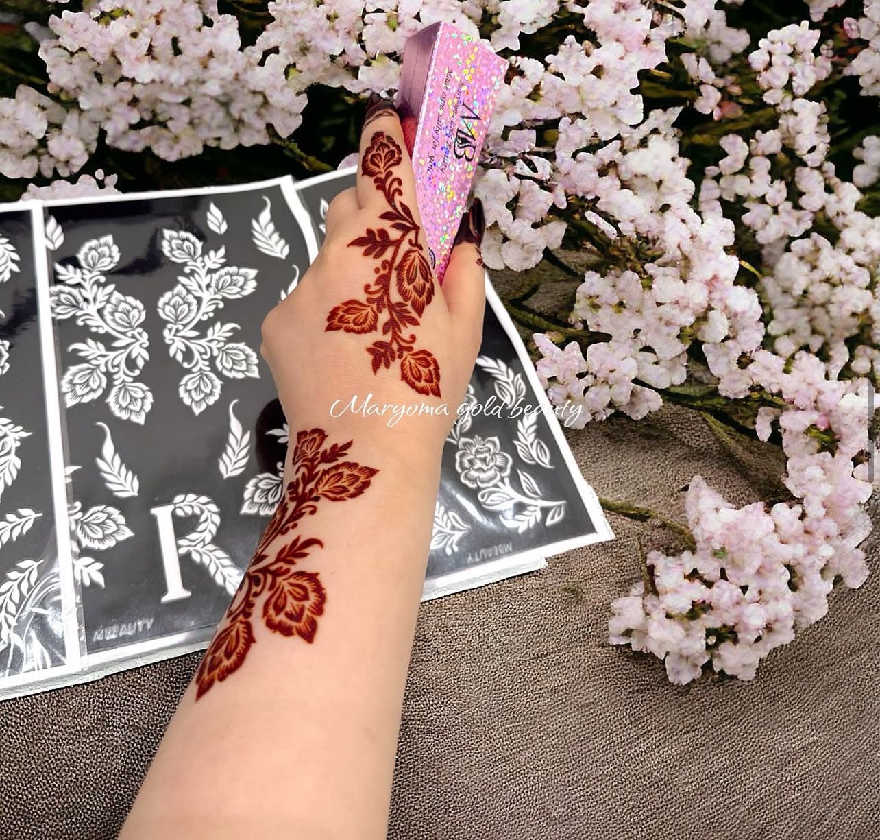 استيكر تعبئه حنا من مريم بيوتى لليدين رقم 4