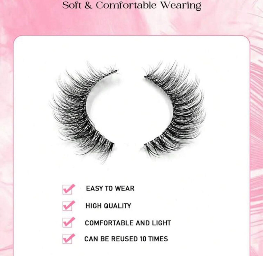 Y10427أزواج رموش منفوشة بخفة طبيعية شريط شفاف ولمسة هوائية