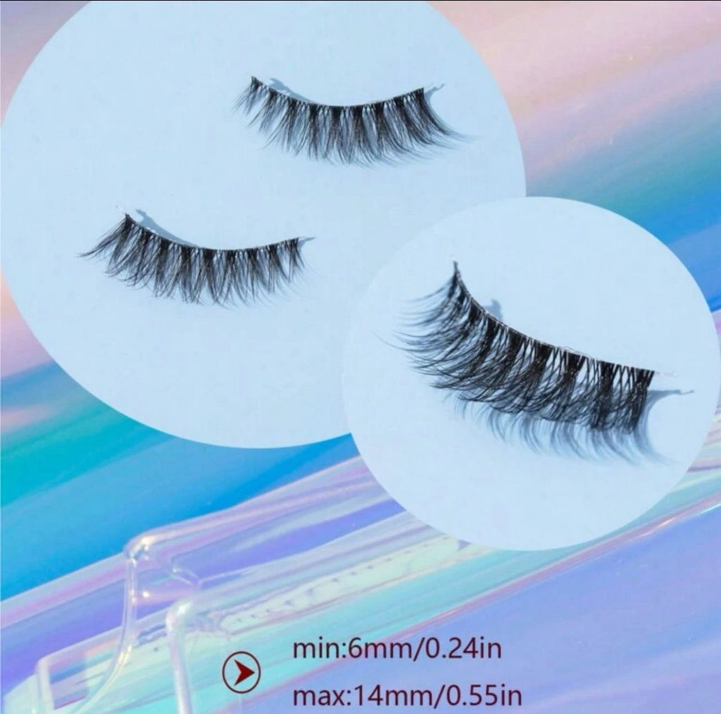 رموش صناعية 7 أزواج بانحناءة D طبيعية Y1043