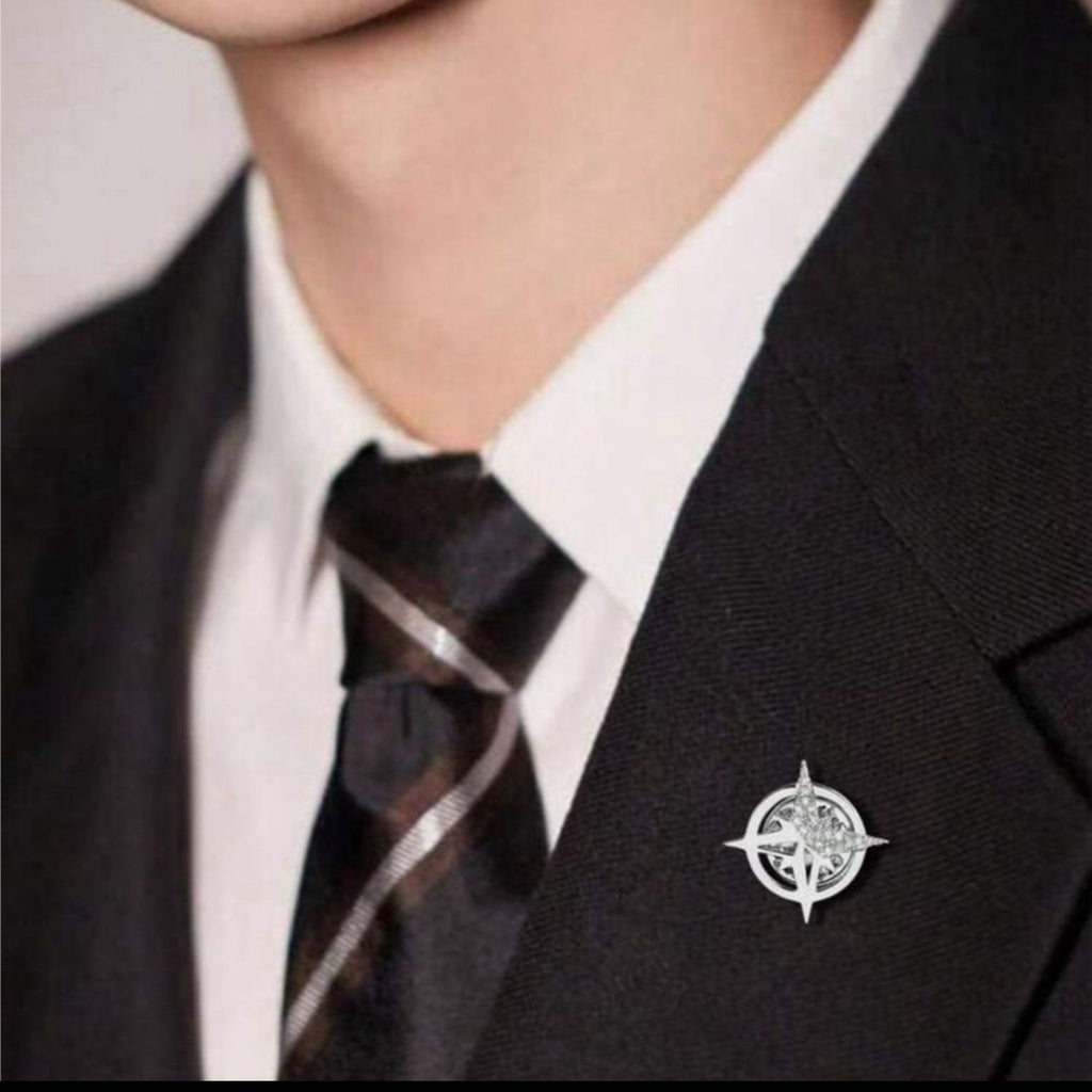 مجموعة ساعة TOMI رجالية – بطارية، مينا أزرق، مع أزرار أكمام وبروش بدلة، في علبة هدايا أنيقة GMB 301