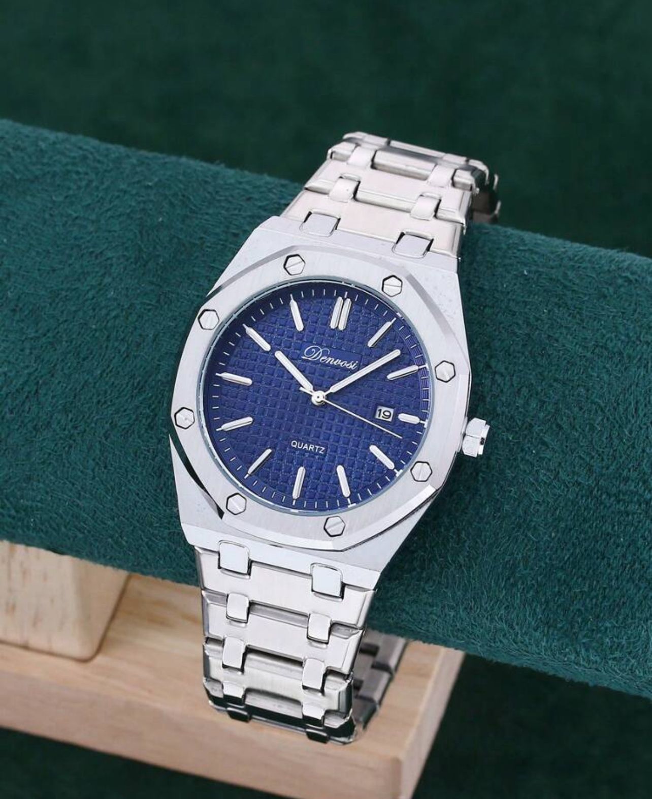 ساعة Denvosi رجالية من الفولاذ المقاوم للصدأ – تصميم أنيق، عرض للتاريخ، مقاومة للماء، مقاس 40 مم GMB 3088